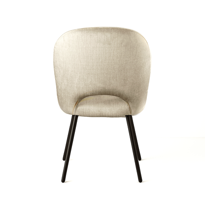 Arden Cream PU Dining Chair – Modern Comfort with Black Metal Legs