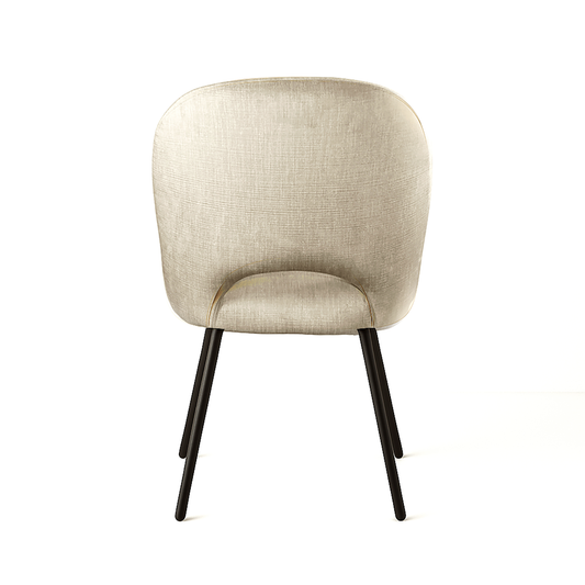 Arden Cream PU Dining Chair – Modern Comfort with Black Metal Legs