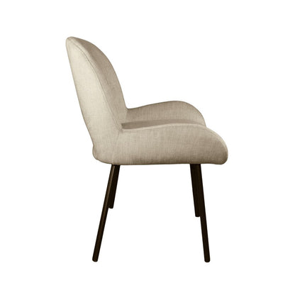 Arden Cream PU Dining Chair – Modern Comfort with Black Metal Legs