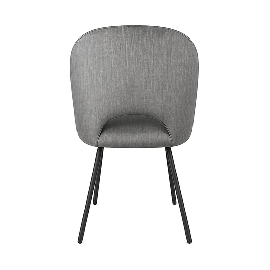 Arden Grey PU Dining Chair – Contemporary Elegance with Black Metal Legs