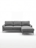 ✨ Modern L-Shape Sofa with Reversible Chaise – grey Fabric
