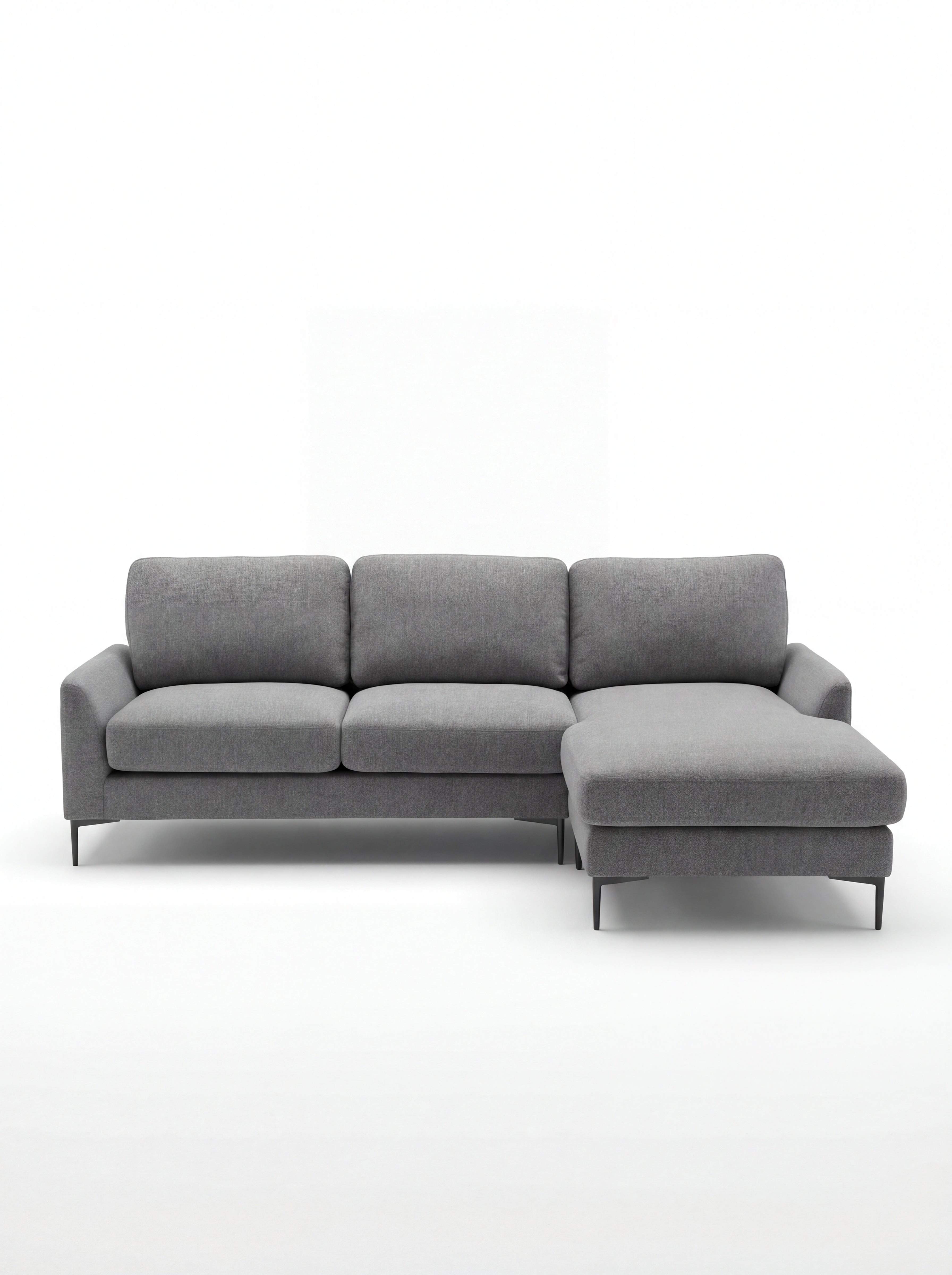 ✨ Modern L-Shape Sofa with Reversible Chaise – grey Fabric