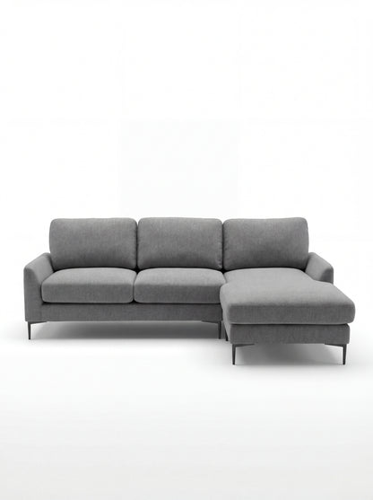 ✨ Modern L-Shape Sofa with Reversible Chaise – grey Fabric