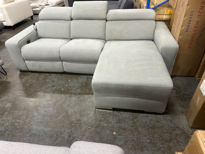 Nick Sclai Beautiful couch with super comfy seats. Light grey color. With electric recliner