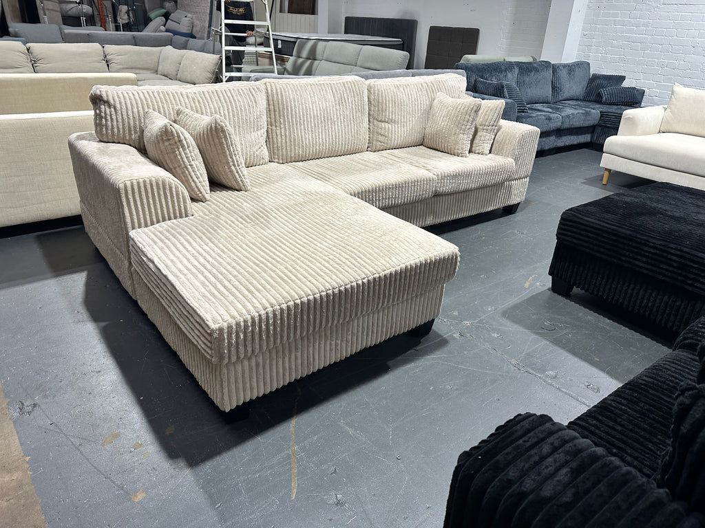 Noosa Reversible chaise corduroy sofa. Removable and washable covers