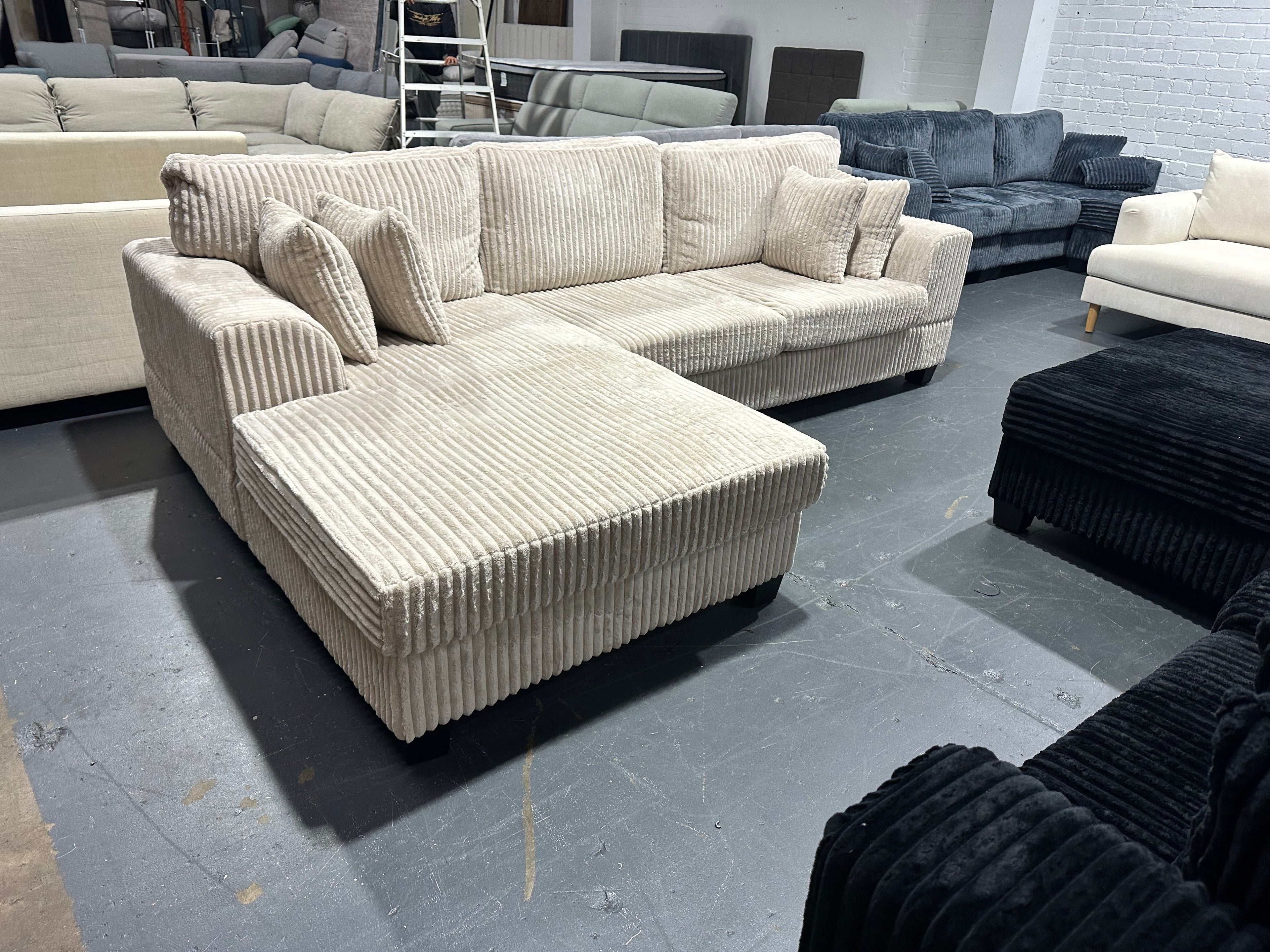 Noosa Reversible chaise corduroy sofa. Removable and washable covers
