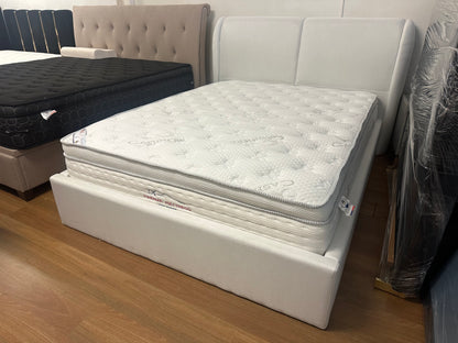 Stylish white bed frame with 34 cm cool gel memory mattress