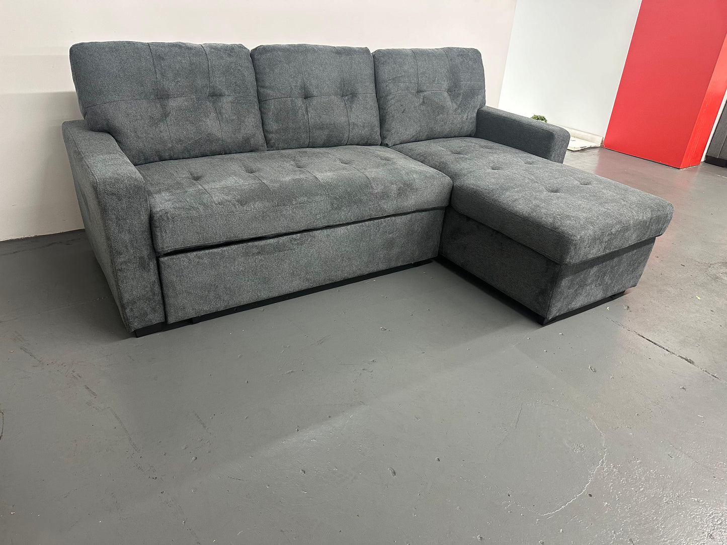 Oslo Reversible Pull-Out Sofa Bed with Storage – Charcoal Grey