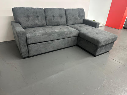 Oslo Reversible Pull-Out Sofa Bed with Storage – Charcoal Grey