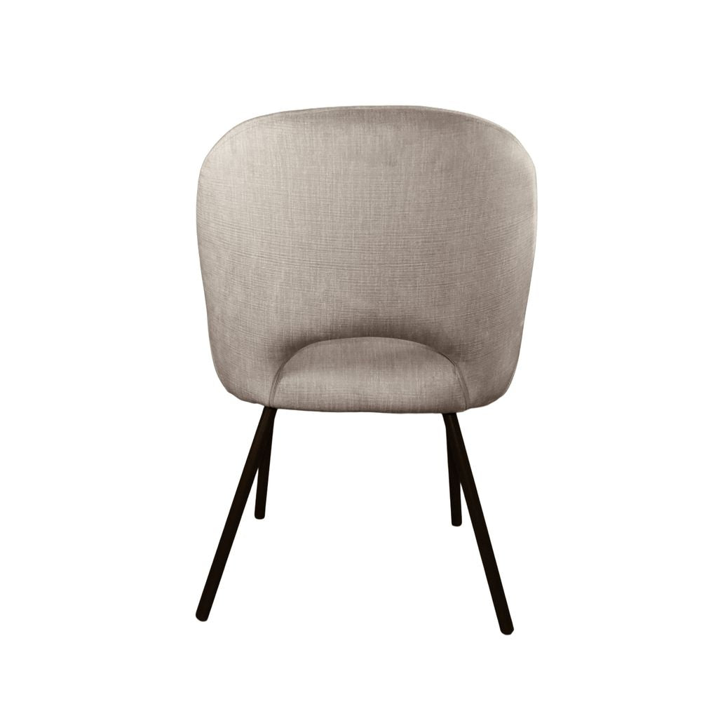 Aurora 5-Piece Round Dining Set – Black Base with White Sintered Stone Top & Beige Velvet Chairs