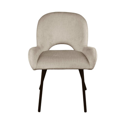Aurora 5-Piece Round Dining Set – Black Base with White Sintered Stone Top & Beige Velvet Chairs