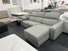 🔥 NICK SCALI L-SHAPE SOFA WITH ADJUSTABLE HEADREST! WITH 1 ELECTRIC RECLINER AND CUPHOLDERS! DELIVERY AVAILABLE 🔥