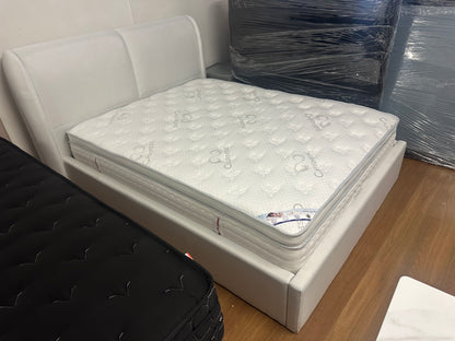 Stylish white bed frame with 34 cm cool gel memory mattress