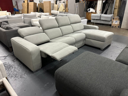 🔥 NICK SCALI L-SHAPE SOFA WITH ADJUSTABLE HEADREST! WITH 1 ELECTRIC RECLINER AND CUPHOLDERS! DELIVERY AVAILABLE 🔥