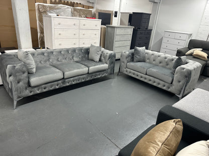 ✨ Chesterfield Velvet Sofa Set – Luxury 3 + 2 Seater Lounge Suite ✨