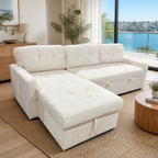 Brand new Lisa Tufted Sofa with storage - Light Cream