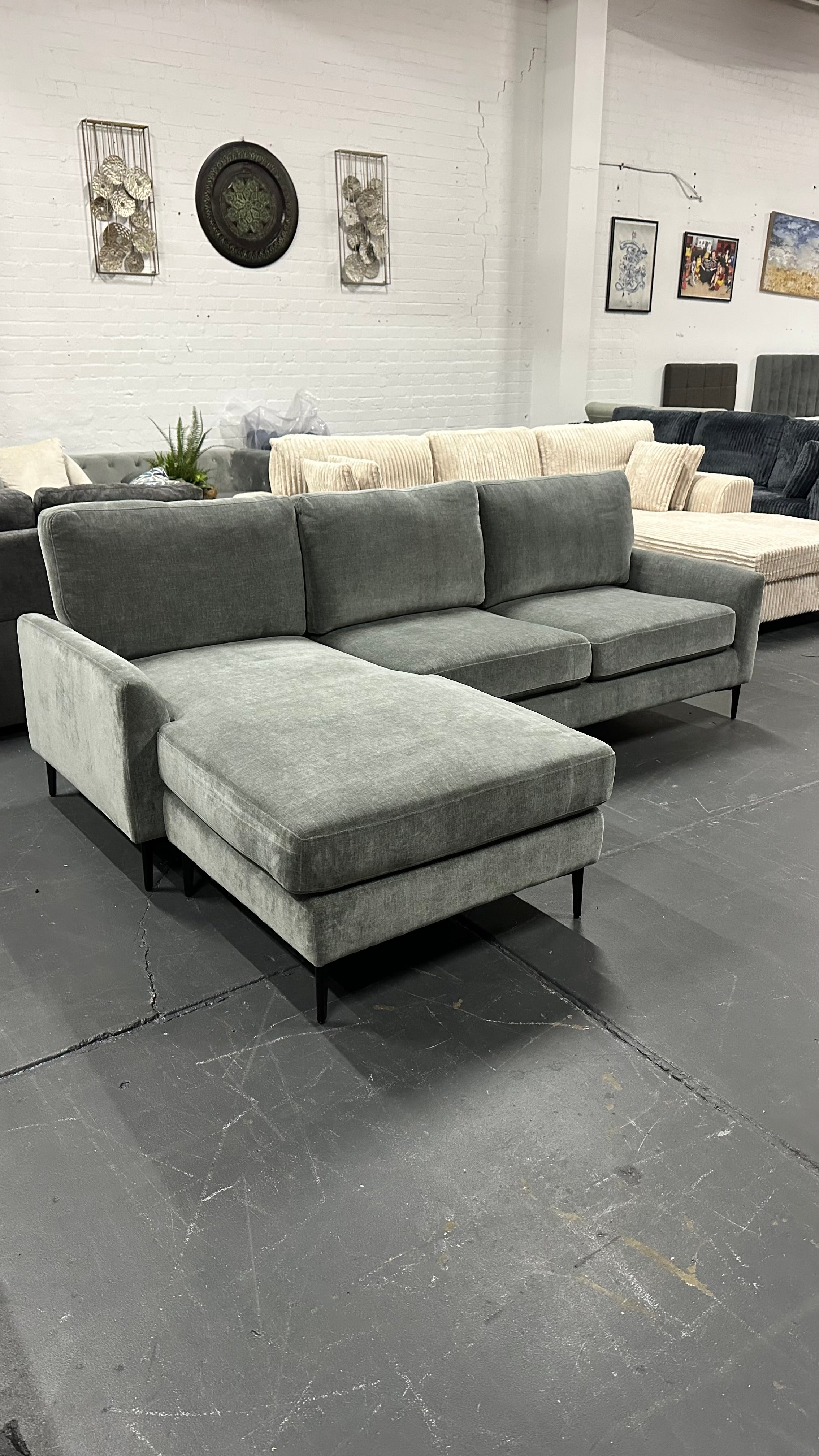 Aida Reversible Chaise Sofa – Grey