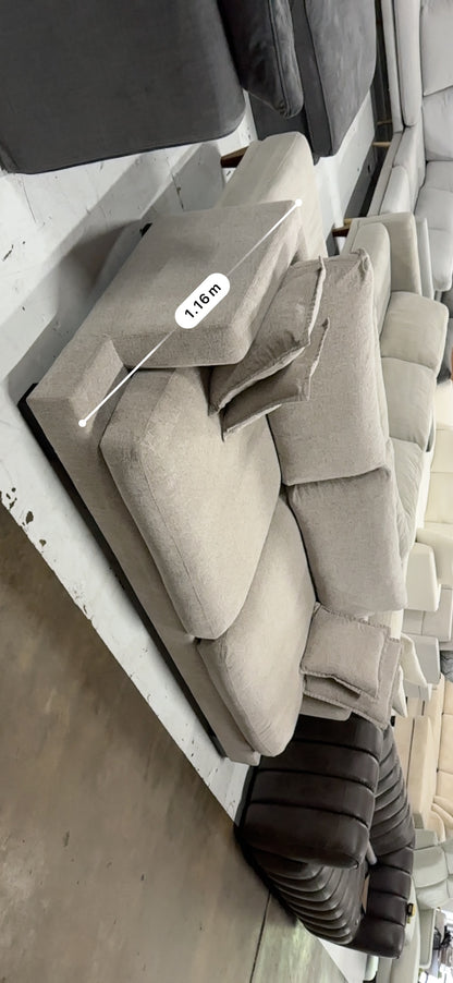 Massive deep seats 2.5 - 3 seater sofa. Feather filled cushions. Removable washable covers