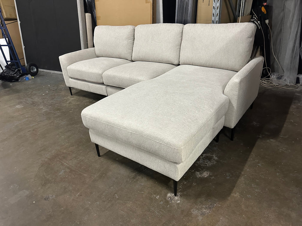 ✨ Modern L-Shape Sofa with Reversible Chaise – Cream Fabric