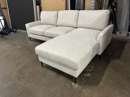 ✨ Modern L-Shape Sofa with Reversible Chaise – Cream Fabric