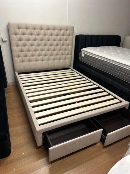 Beautiful king bed frame with storage and 34 cm memory foam mattress set