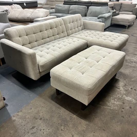 🔥 Lounge Lovers Harriet Modular Sofa + Matching Ottoman – As New! 🔥