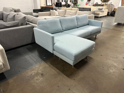 Freedom furniture Dockland model! Light blue L-Shape Sofa (Pre-Owned) professionally cleaned