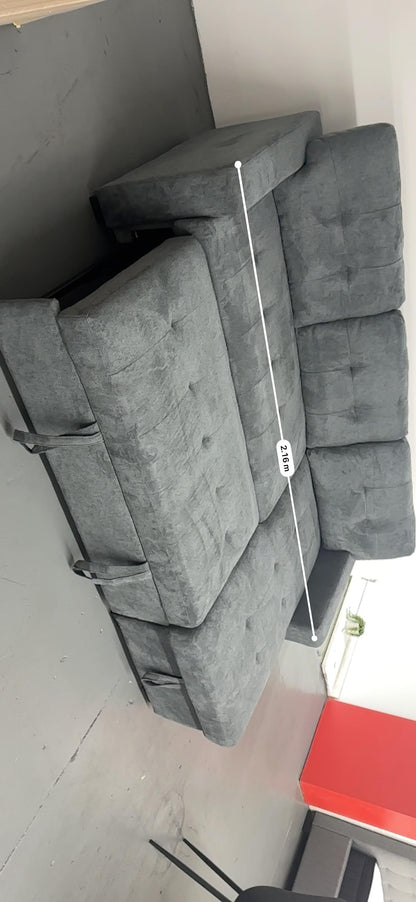 Oslo Reversible Pull-Out Sofa Bed with Storage – Charcoal Grey
