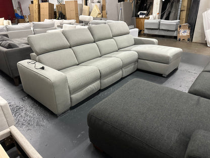 🔥 NICK SCALI L-SHAPE SOFA WITH ADJUSTABLE HEADREST! WITH 1 ELECTRIC RECLINER AND CUPHOLDERS! DELIVERY AVAILABLE 🔥