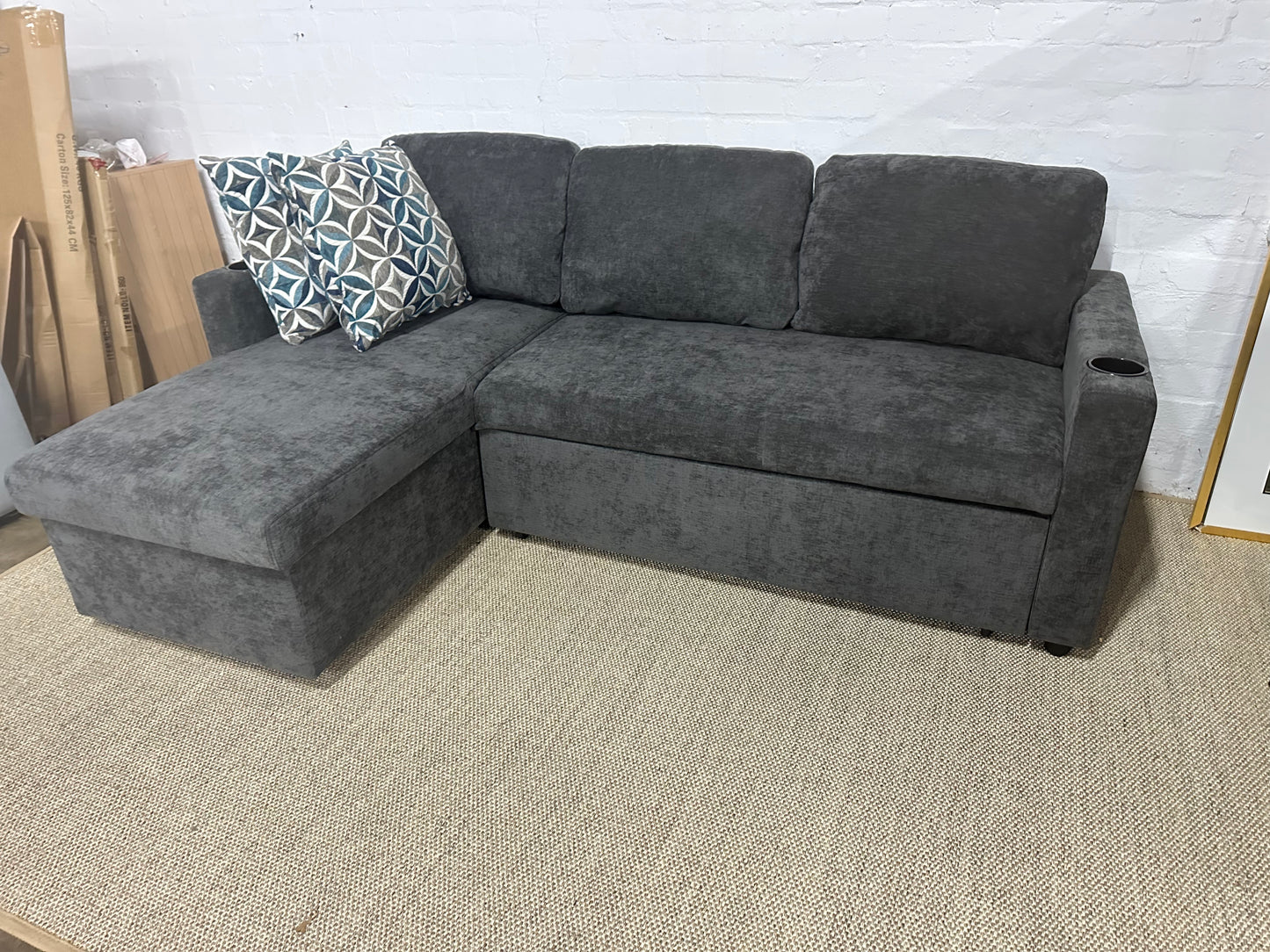 Lisa Sofa Bed, Dark grey/ Charcoal color