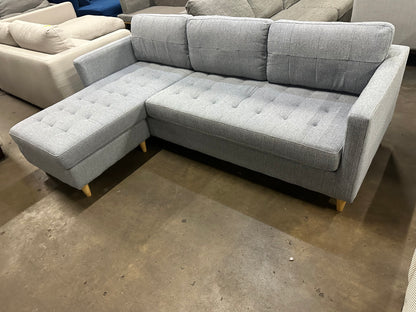 Light blue color reversible chaise L shape Sofa (Pre-Owned). Perfect as new lounge lovers brand