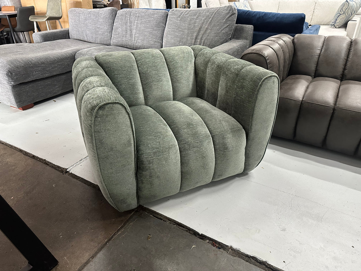 Aston Olive Green swivel armchair