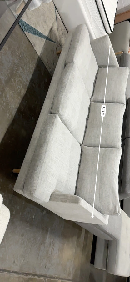 Beautiful Light grey lounge lovers sofa. Comfortable as new condition. Reupholstered as good as new