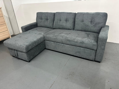 Oslo Reversible Pull-Out Sofa Bed with Storage – Charcoal Grey
