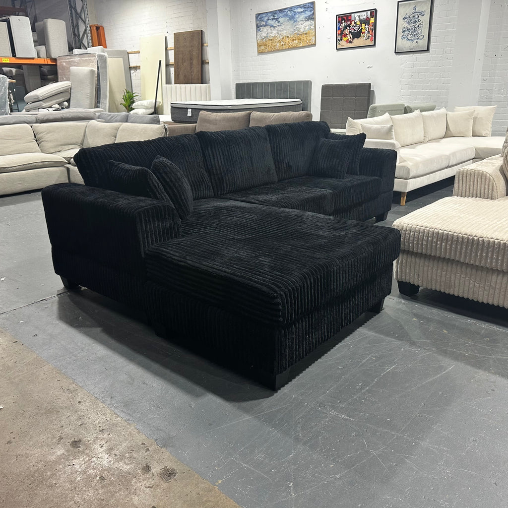 Luxury Corduroy L shape sofa. Reversible chaise