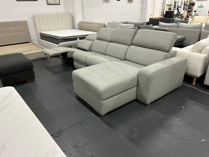 🔥 NICK SCALI L-SHAPE SOFA WITH ADJUSTABLE HEADREST! WITH 1 ELECTRIC RECLINER AND CUPHOLDERS! DELIVERY AVAILABLE 🔥