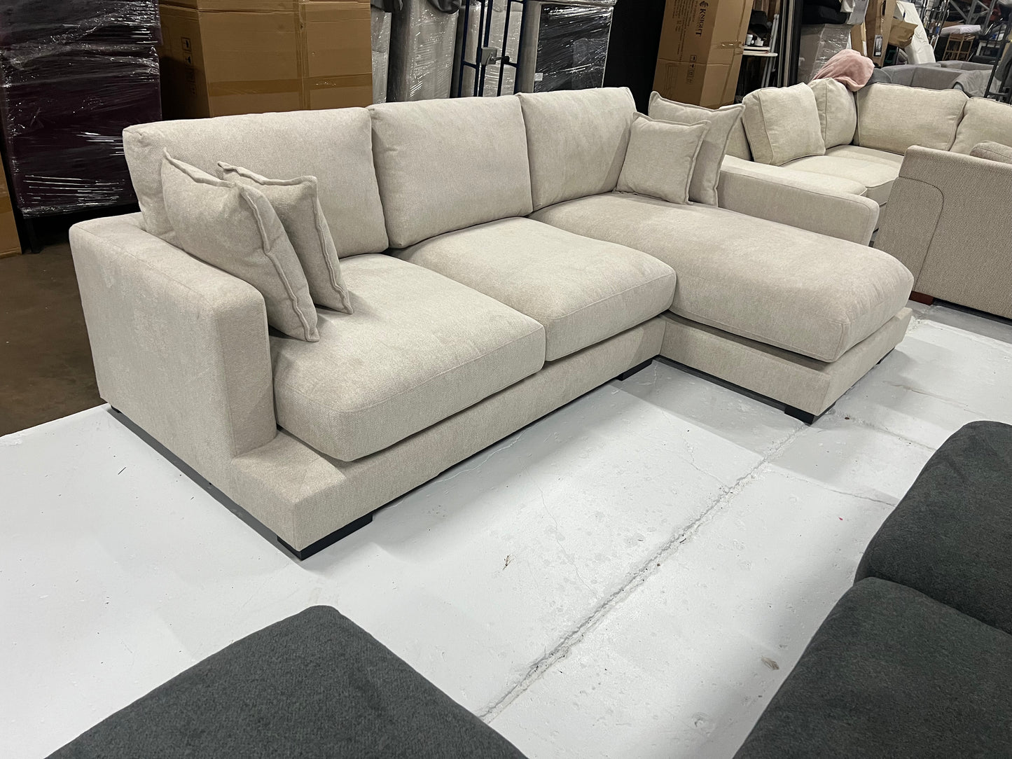 Tiffany feather filled cushions.