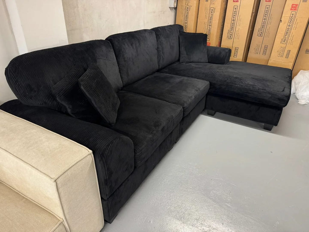Noosa Reversible chaise corduroy sofa. Removable and washable covers