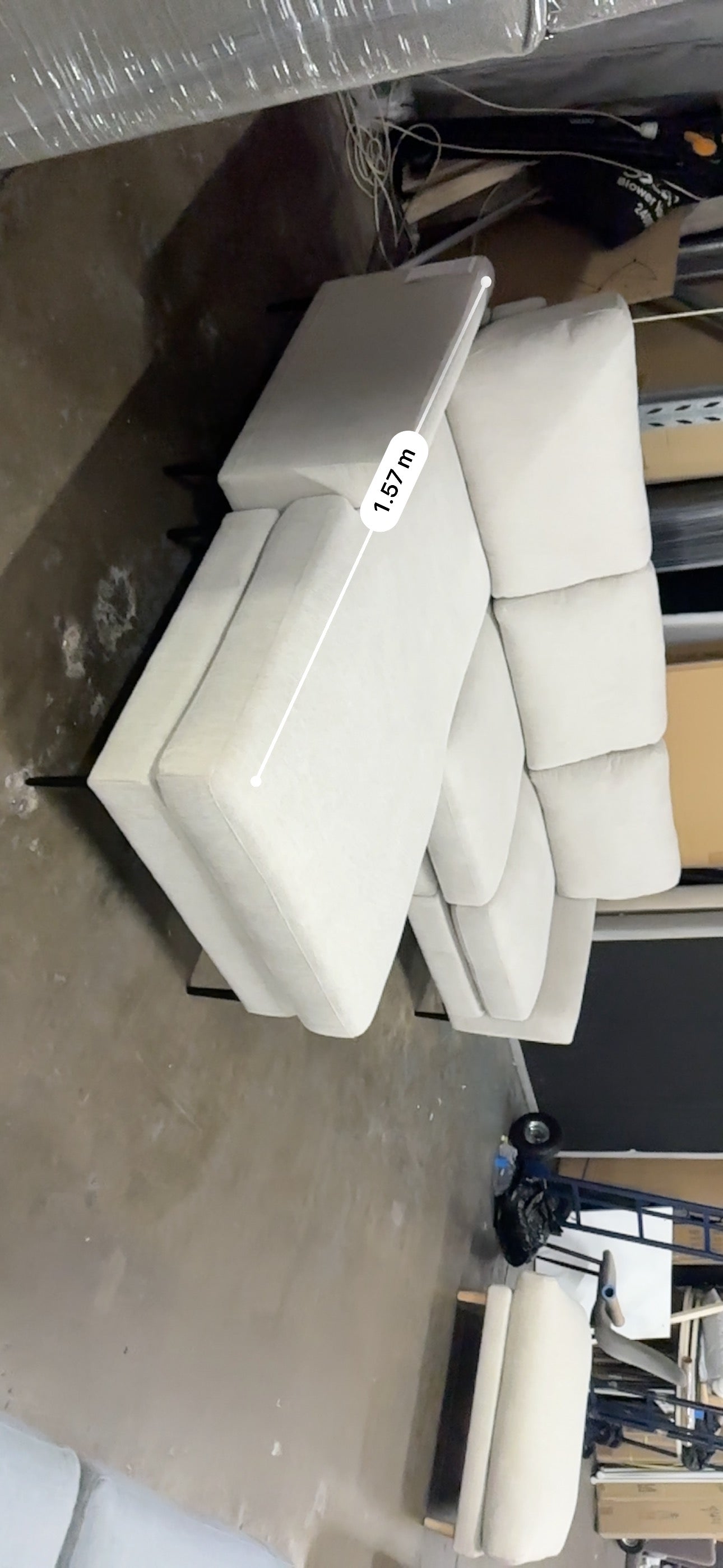 ✨ Modern L-Shape Sofa with Reversible Chaise – Cream Fabric