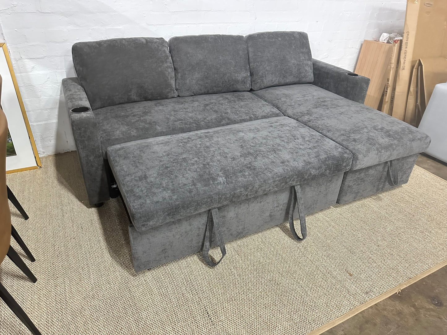 Lisa Sofa Bed, Dark grey/ Charcoal color