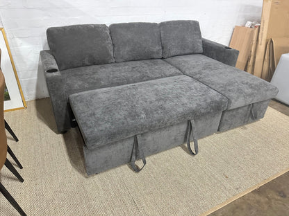 Lisa Sofa Bed, Dark grey/ Charcoal color