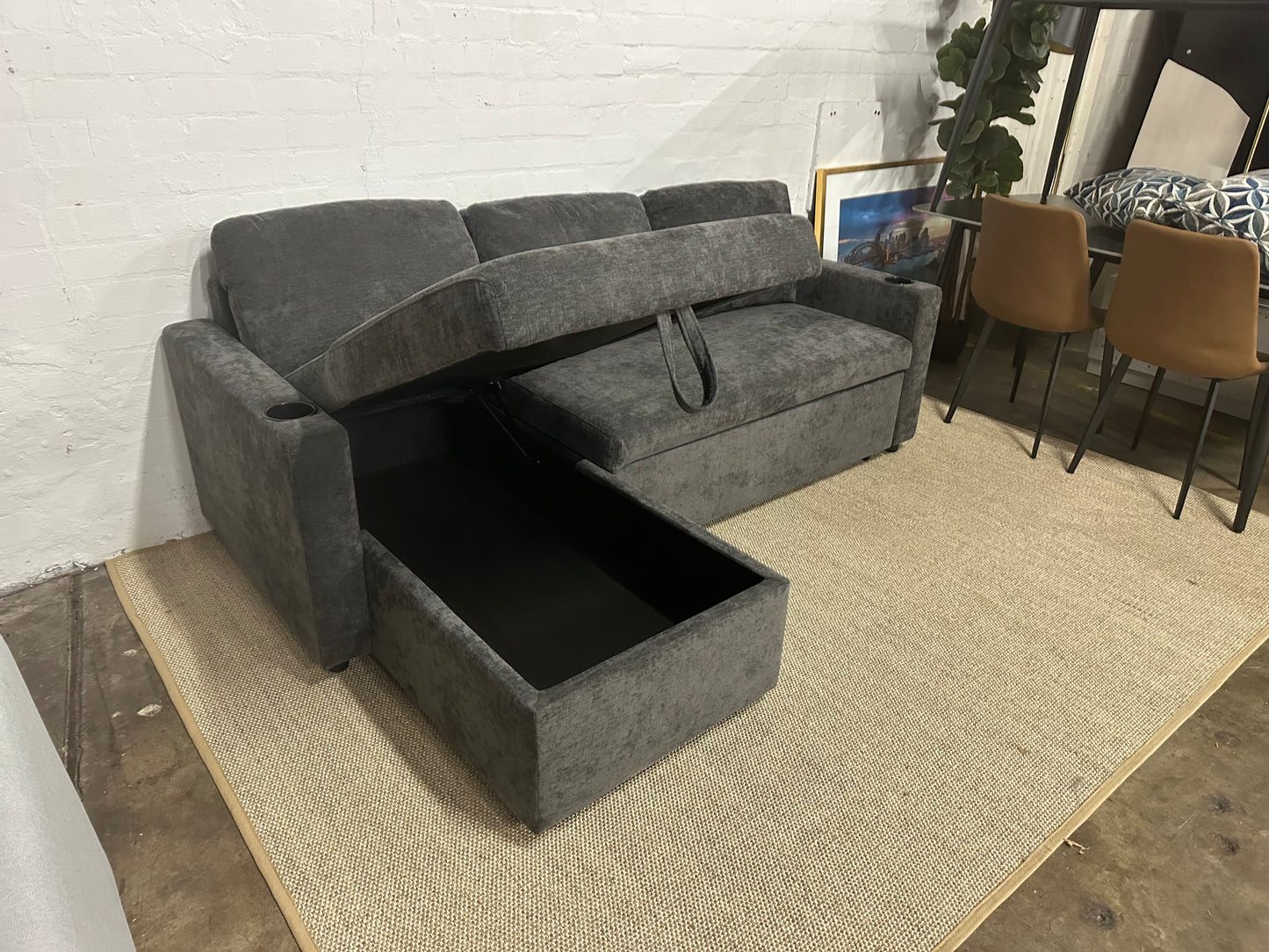 Lisa Sofa Bed, Dark grey/ Charcoal color
