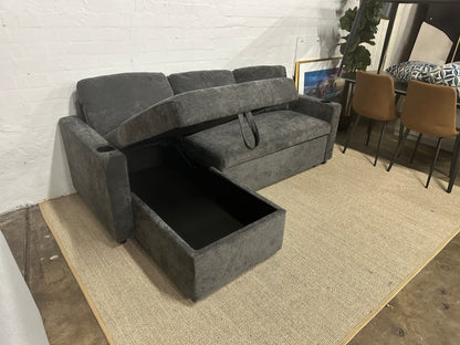 Lisa Sofa Bed, Dark grey/ Charcoal color