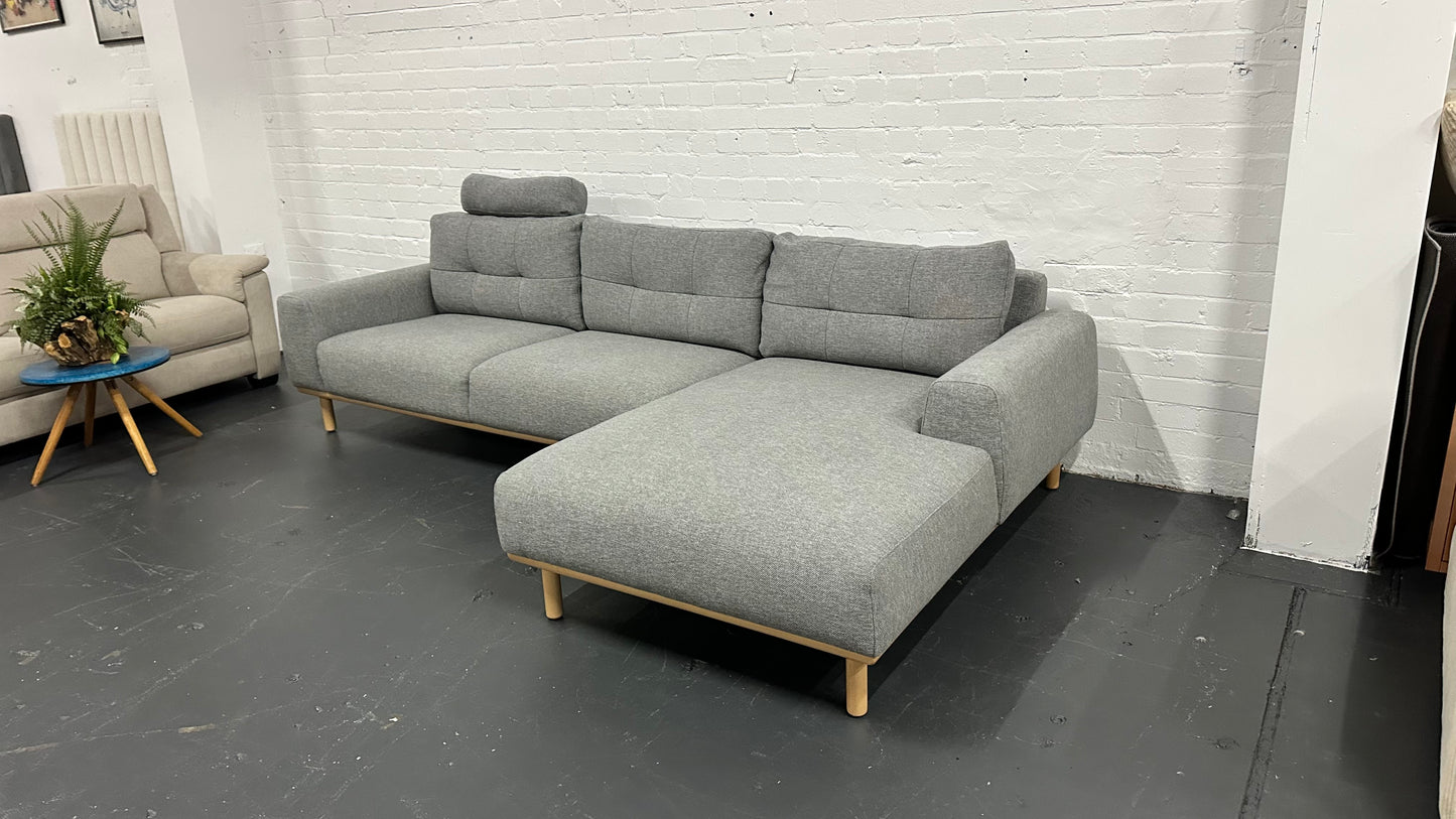 OZ Design L Shape Sofa – Grey | Excellent Condition | Steam Cleaned