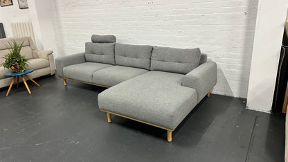 OZ Design L Shape Sofa – Grey | Excellent Condition | Steam Cleaned