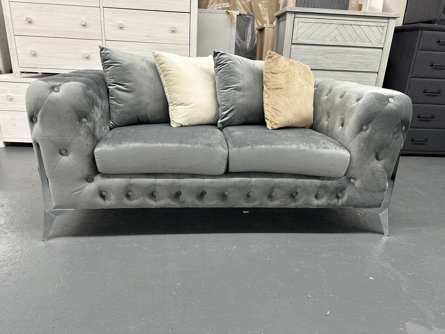✨ Chesterfield Velvet Sofa Set – Luxury 3 + 2 Seater Lounge Suite ✨