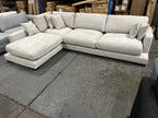 L-Shape Chaise Sofa with Pocket Spring, Foam & Feather Cushions