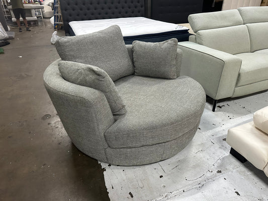 Grey color Plush Sofas swivel large chair (Pre-Owned) perfect as new condition