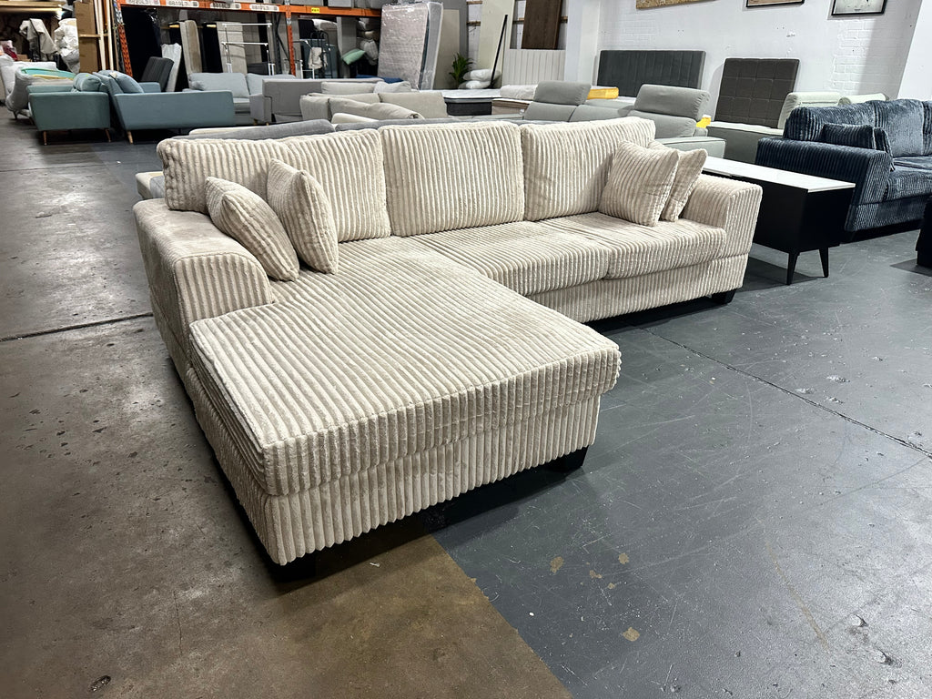 Noosa Reversible chaise corduroy sofa. Removable and washable covers