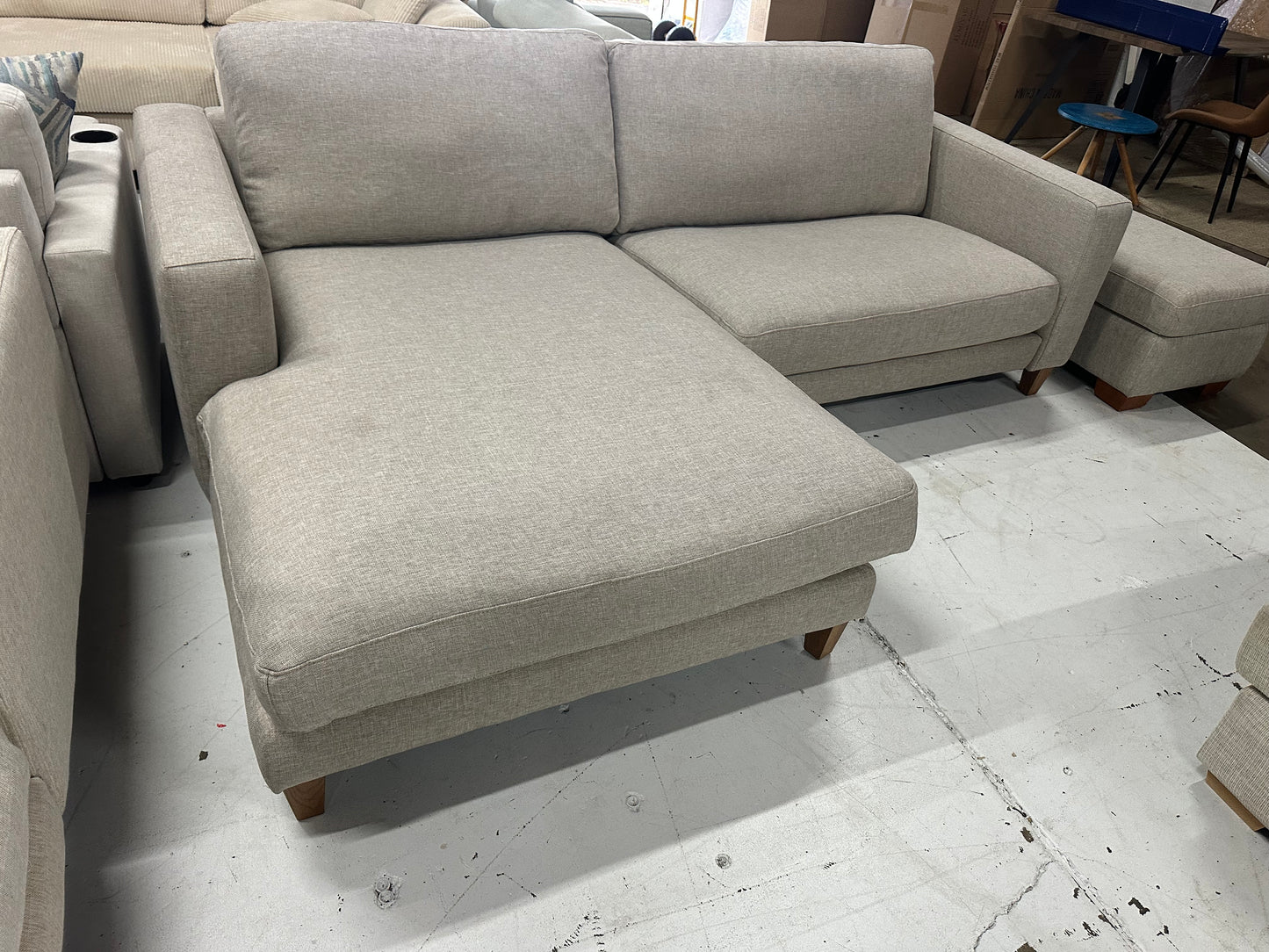 Plush sofas L shape with a matching long ottoman  Premium Modern Lounge